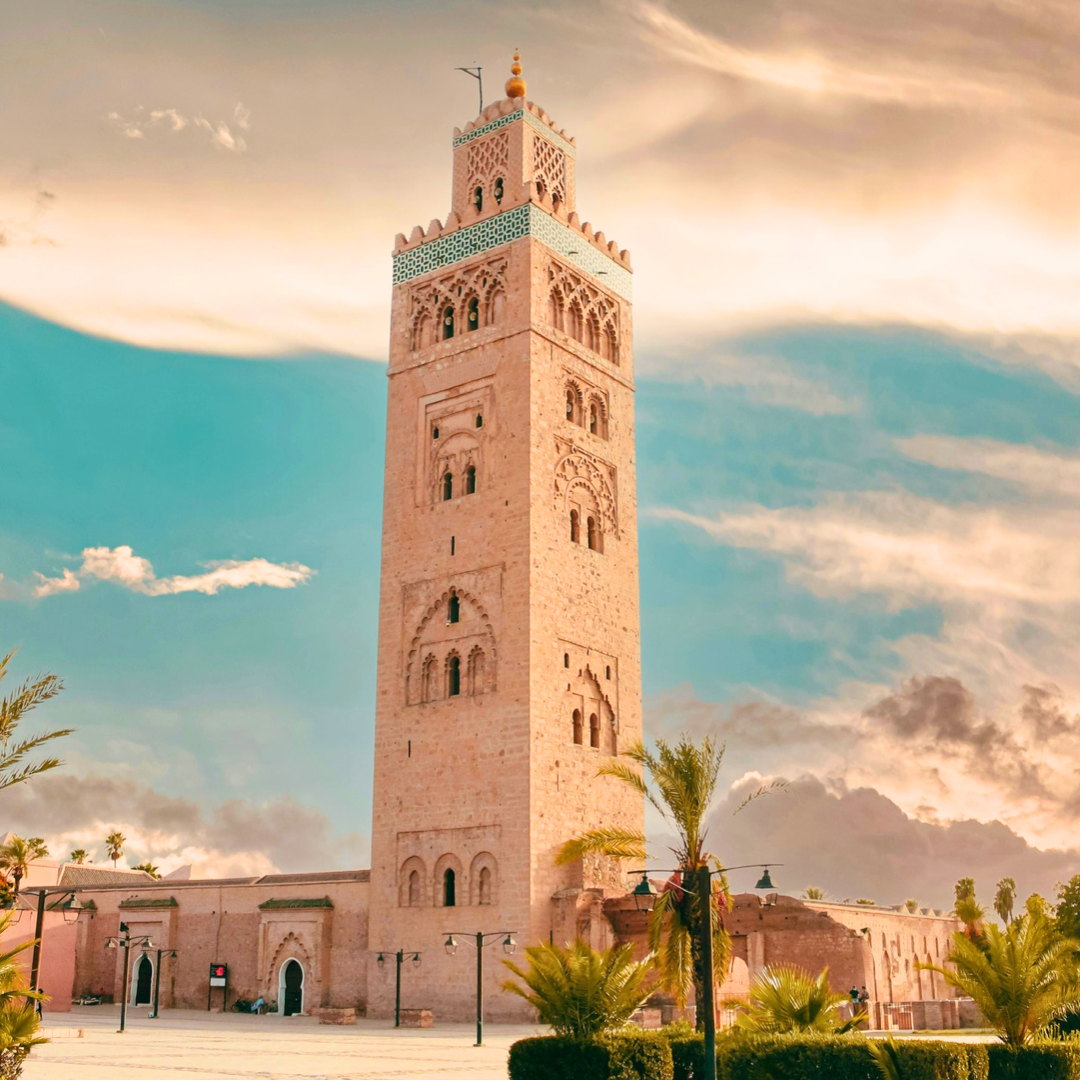 La mezquita Koutoubia de Marrakech al atardecer